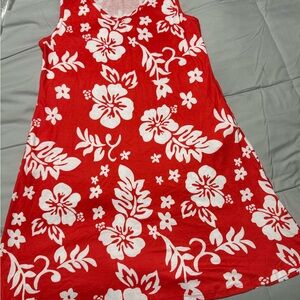 Red Floral Sleeveless Dress